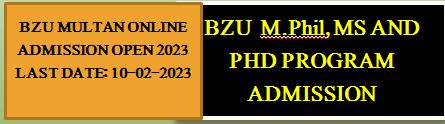 BZU Multan online admission 2023