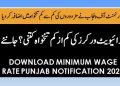 minimum wage rates Punjab notification