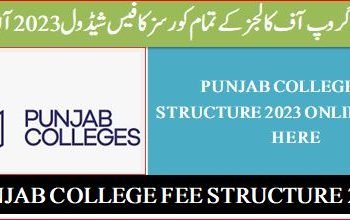 Punjab College fee structure 2023 check onilne