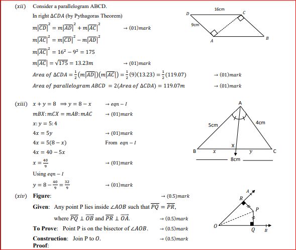 fbise math paper 2023 class 9 solved