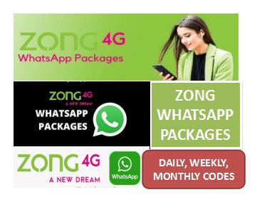 Zong Weely Whatsapp package codes 2023